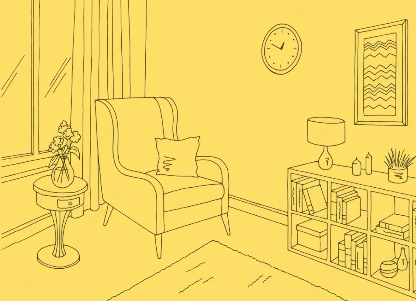 yellow living room